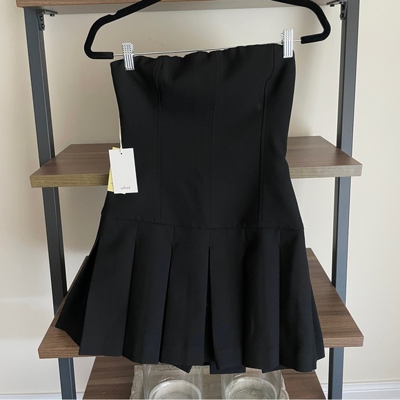 NWT Aritzia Wilfred Elegant Black Mini Dress, Size 6 - Picture 3 of 15